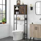 Garvee Over The Toilet Storage Cabinet, Farmhouse Above Toilet Storage Cabinet with Sliding Door and Adjustable Shelf, Bathroom Storage Cabinet, Rustic Brown