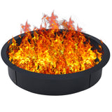 Garvee 30" Fire Pit Ring - 1.5mm Rust-Resistant Steel, 36" Outer Diameter, Customizable for In-Ground or Above-Ground Outdoor Use - Black