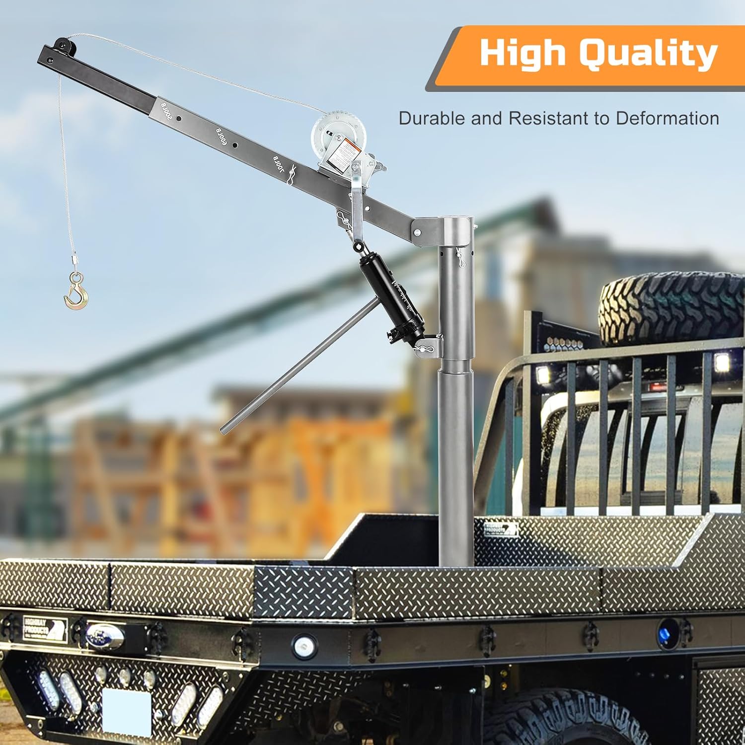Garvee 1000 lbs Truck Crane, Truck Jib Crane Hoist Crane Hitch Mount, 500 lbs Truck Crane/600 lbs Truck Crane/700 lbs Truck Crane/1000 lbs Pickup Crane for Lifting Goods