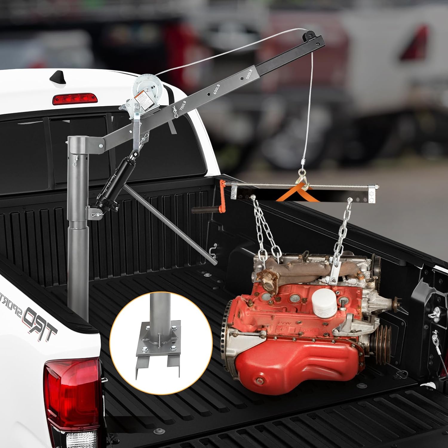 Garvee 1000 lbs Truck Crane, Truck Jib Crane Hoist Crane Hitch Mount, 500 lbs Truck Crane/600 lbs Truck Crane/700 lbs Truck Crane/1000 lbs Pickup Crane for Lifting Goods