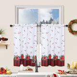 Garvee Christmas Decor Kitchen Curtain Cafe Curtain 36 Inch Tier Curtains Window Treatment Rod Pocket for Home Decor 2 Panels for Bathroom, Living Room Christmas Decoration