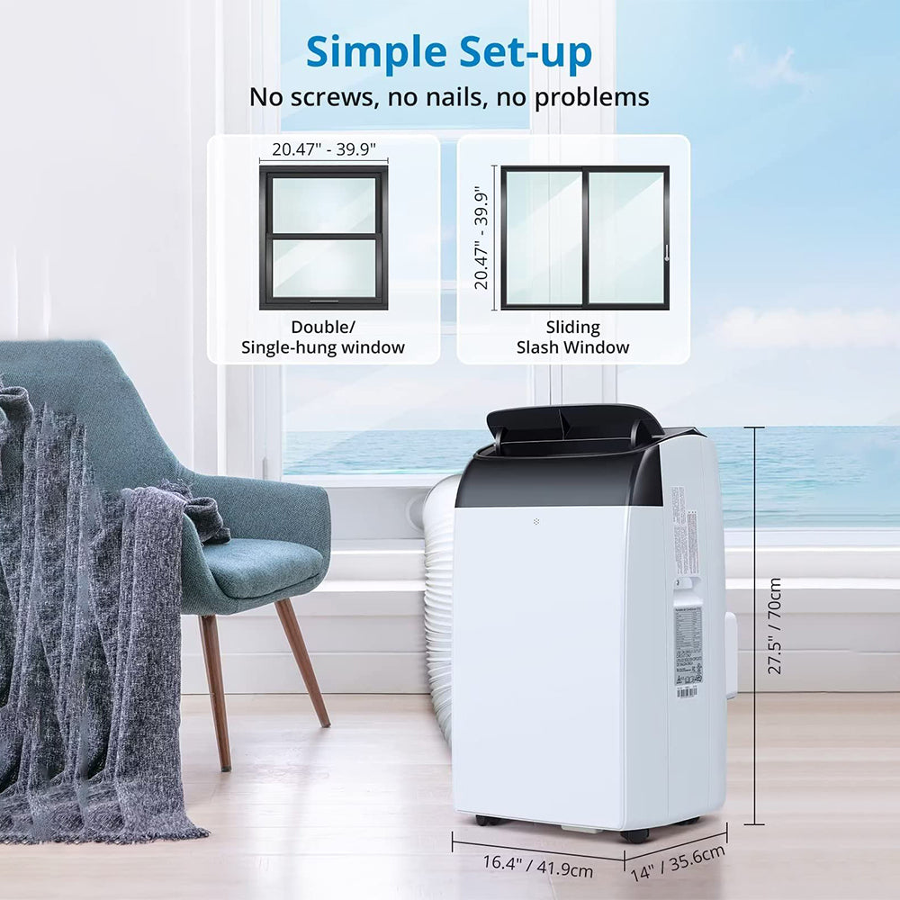 Garvee 14,000 BTU Portable Air Conditioner with Dehumidifier & Fan, Portable AC Units Cools up to 750 Sq. Ft., Remote Control, Auto Swing, Sleep Mode, Black Top