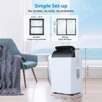 Garvee 14,000 BTU Portable Air Conditioner with Dehumidifier & Fan, Portable AC Units Cools up to 750 Sq. Ft., Remote Control, Auto Swing, Sleep Mode, Black Top