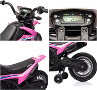 Garvee Ride - P Series: Kids Electric Ride on Motorcycle, Licensed Honda Battery Powered Motorbike Toy, with Training Wheels, Rechargeable Battery, Headlight, Engine Sounds, for Children Girls Boys - Pink