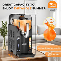 GARVEE Slushie Machine for Home No Ice Needed, Frozen Drink Maker with LED Display & 6 Pre-Set Programs, 70 oz Large Capacity for Frozen Margaritas/Frappés/Ice Cream, Quiet Compressor Slushy Machine
