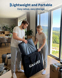 Garvee 20" Raised Air Mattress with Built-in Electric Pump, Self-Inflating in 3–4 Minutes, Leak-Resistant PVC with Soft Flocked Top, Portable Inflatable Guest Bed for Travel, 300–400 lb, Twin, PVC Navy Blue + Gray