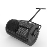 Garvee 24-Inch All-Season Lawn Spreader – Effortless Compost, Mulch & Soil Spreader with Smart-Dial Control for Homeowners & Landscapers – Heavy-Duty Galvanized Steel, Family-Friendly Design - Black