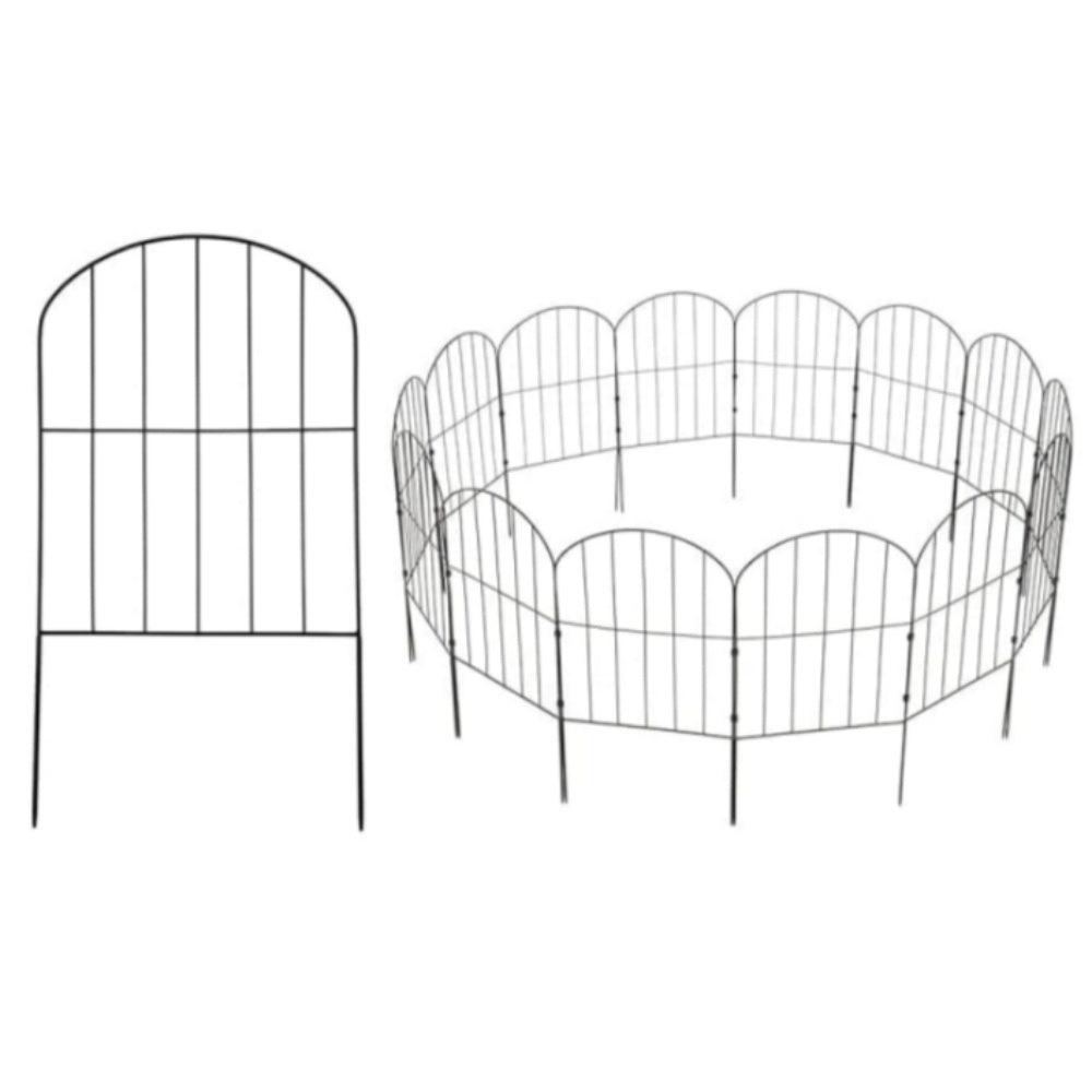 28Pcs Decorative Garden Fence, 30ft (L) x 24in (H) No Dig Fence, Rabbits Dog Barrier Fence, Coated Metal Wire Fencing for Yard Landscape Patio Outdoor Decor