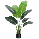 Garvee Artificial Bird of Paradise Plant 5FT (60 in) Fake Palm Tree for Indoor Outdoor Modern Decor Faux Plants for Home Office Perfect Housewarming Gift with 10 Trunks Faux Leaves 1 Pack - Textured Leaves