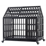 Garvee 43.3" Dog Cage Heavy-Duty Pet Crate With Roof And Front Door For Indoor Outdoor Use 43.3 Inches Black