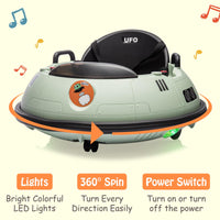 12V Electric Ride on Bumper Car for Toddlers, Kids Bumper Car with Remote Control, LED Lights & 360 Degree Spin, Indoor and Outdoor for 18+ Months Kids