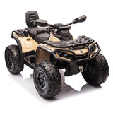 Garvee Ride - P Series: 12V Ride-On Toy Car for Toddlers, 4-Wheel Vehicle with 2-Seater, Remote Control, LED Lights, Music, and Spring Suspension, Electric Car for Kids, 2-4 Mph Safety Speed, Brown - brown