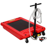 Garvee Best Oil Drain Pan with Pump – 17 Gallon Low Profile Oil Drain Pan for Cars, SUVs & Trucks, 12V Electric Pump & 8FT Hose for Easy Oil Changes - Red- Electric