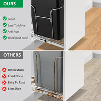 Garvee Pull Out Trash Can Under Cabinet, Stainless Steel Slide Out Garbage Can Shelf Under Sink, Adjustable Slide Out Shelf for Waste Can Under Kitchen Sink for 30L Trash Can, Trash Can Not Included