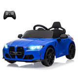Garvee Ride - P Series: 12V Electric Ride On Car for 37-83 Months, w/RC,Licensed by BMW M4,Power Wheels for Boys Girls, with Suspension System,3 Speeds, Bluetooth, MP3, Double Door, LED Light - Blue - Blue