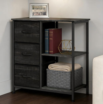 Garvee 3 Drawer Mobile File Cabinet with Open Storage Shelf, Rolling Printer Stand and Fabric Lateral Filing Cabinet for Home Office, Fits A4 or Letter Size Files, Black