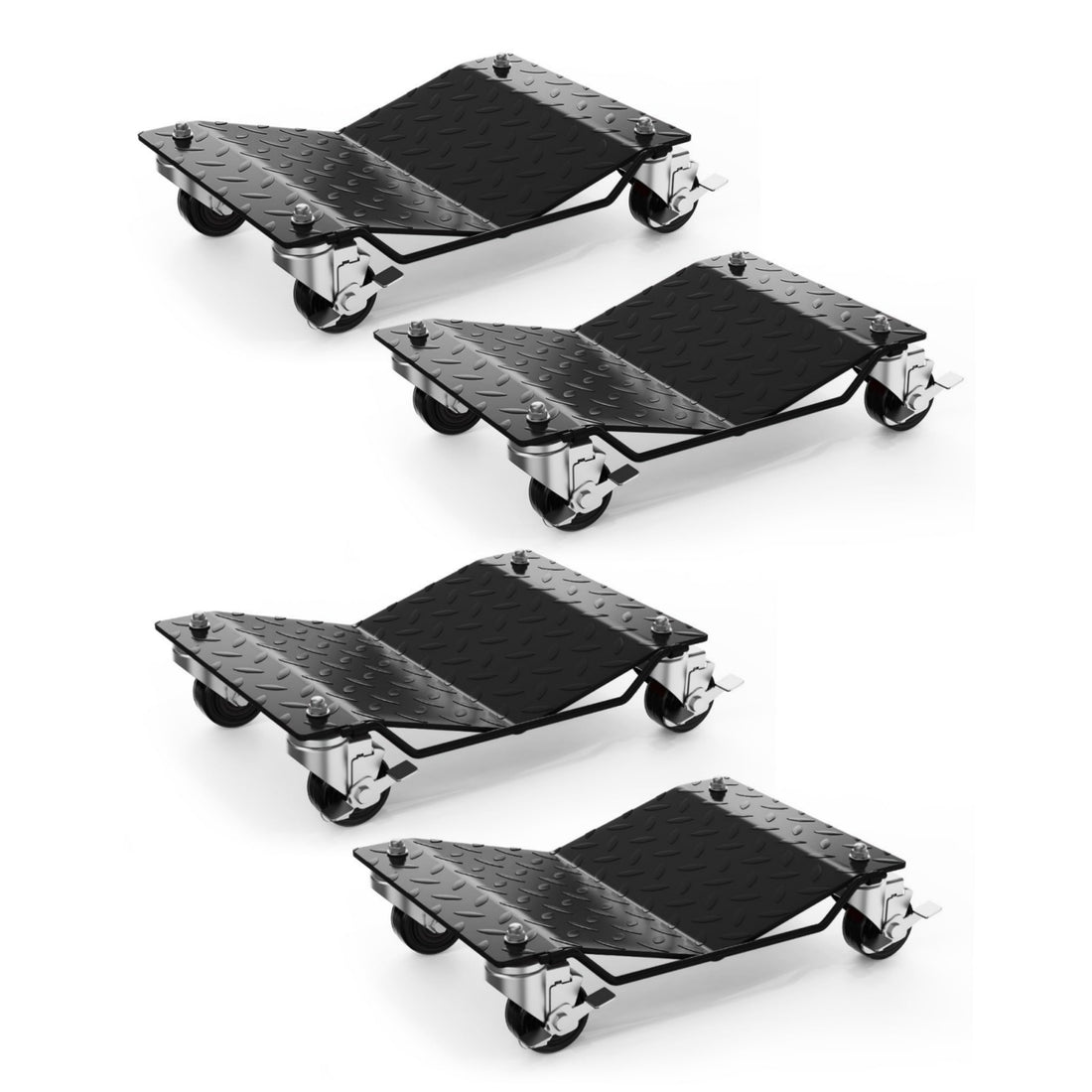 Garvee Car Wheel Dolly Set of 4 Heavy Duty Vehicle Mover with Brakes for Cars, Trucks, Trailers, Motorcycles, Black, 6000 LBS Capacity