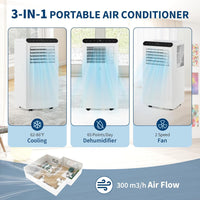 Garvee 10000BTUs Portable Air Conditioner, 3-In-1 Stand UP AC Unit with Heater, Dehumidifier, Fan Modes for Room Up to 450 Sq. Ft, Auto Swing, 24 Timer, White