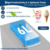Garvee 1400W Single Flavor Commercial Soft Ice Cream Maker, 2.8-5.3 Gal/Hr Soft Serve Ice Cream Machine with 5-Inch Display, Easy to Operate, Self-Cleaning, High Productivity for Restaurant Snack Bar, 115V
