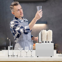 Garvee Commercial Glass Polisher, Electric Wine Glass Washer, 5 Polishing Cloths, Stainless Steel, for Bars, Restaurants, Hotels, Kitchens, Wineries Kitchen,Winery