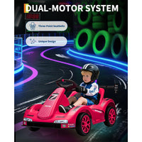 Garvee Kids Go Kart Ride On Drift Kart Dual Motors Battery Powered Outdoor Racing Toy Boys Girls 2 Mph