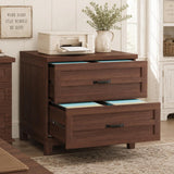 Garvee Farmhouse 2-Drawer Lateral Filing Cabinet - Rustic Wood File Cabinet - Heavy-Duty Frame - Smooth Rails for Legal/Letter/A4 Hanging Files - Wide Storage Organizer, Printer Stand - Brown - Rustic Brown