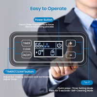 Garvee Ice Maker Machine with 33LBS Storage Bin& Ice Scoops 100LBS/24H Ice Maker Stainless Steel Freestanding Ice Machine for Restaurant Home Bars Coffee Shop