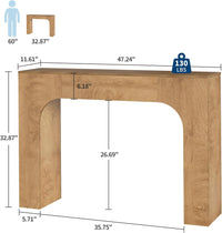 Garvee 47" Farmhouse Console Table Slim Wood Sofa Side Table Narrow Rustic Foyer Furniture for Living Rooms Hallways Apartments, Deep Oak