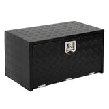 Garvee 24"X18"Heavy Duty Aluminum Tool Underbody Box, Waterproof Truck Storage Organizer Chest for Pick Up Truck Bed, Black - Black