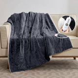 Garvee Heated Throw Blanket, 4 Heat Levels & 4H Auto Off, Electric Blanket Throw, Velvet Soft Cozy Heating Blankets Throw, Machine Washable, Over-Heat Protection, ETL Certified, 50" x 60" Grey - Grey