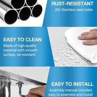 Garvee 36"L x 24"W x 35"H NSF Stainless Steel Work Table  Heavy Duty 330lb Capacity with Adjustable Undershelf for Commercial Kitchen, Restaurant, Home