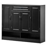 Garvee Shoes Cabinet 5-Tier Modern Entryway Organizer Cabinet with Door Adjustable Shelves for Hallway Closet Living Room White - Black