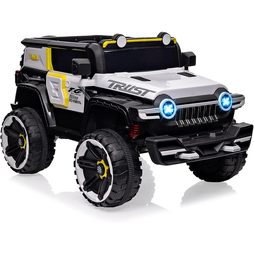 Garvee Ride - P Series: 12V 2-Seater Kids Ride On Car with Remote Control & Music - White