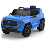Garvee Ride on Truck Car, 12V Licensed Toyota Electric Cars for Kids, Ride on Toys with Remote Control, Spring Suspension, LED Lights, Bluetooth, 3 Speeds - Blue - Blue