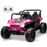 Garvee Ride - P Series: 12V Electric UTV Car with Remote Control, Ride on Truck with Toy Storage, Spring Suspension, LED Headlights, Ride Cars w/4 Wheels, Ride on Toys for Boys Girls, Pink - Pink