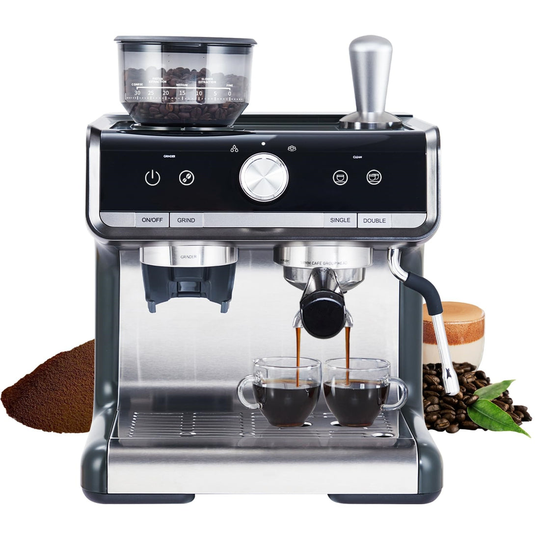 1450W 120V 20 Bar Espresso Machine with Steam Wand, Fast Heat