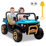 Garvee Ride - P Series: 24v Ride On Dump Truck, 2 Seater Electric Ride On Car Toy for Kids, Battery Powered UTV with 4x35W Motors, Shovel, Bluetooth, Remote Control, Music, LED Lights for Boys & Girls - Blue - Blue