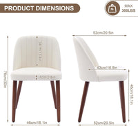 Garvee Set of 6 Mid-Century Modern Fabric Upholstered Dining Chairs with Padded and Solid Wood Legs, Beige