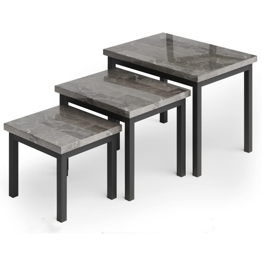 Marble Nesting Table Set of 3 for Small Spaces, Living Room - GARVEE