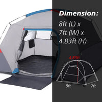 Garvee Camping Tent,Easy Set up Camping Tent 4 Person and 6 Person for Hiking Backpacking Traveling Outdoor, Light Blue