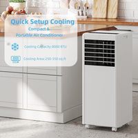 Garvee 8,000 BTUs Portable Air Conditioner Whisper-Quiet Sleep Mode, Fast Cooling, Easy Mobility with 360° Casters, and Simple Installation for Rooms up to 350 sq.ft