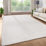 Garvee 6x9 Shag Area Rug Super Soft Plush Carpet Non-Skid Faux Fur Floor Mat Cozy Thick Shaggy Accent Rug Indoor Home Decor, Pure White - Pure White