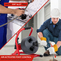 Garvee 50Ft x 5/16 Inch Drain Cleaner Machine, Electric Drain Auger Professional for 3/4 to 3 Inch Pipes