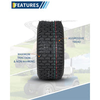 Garvee 2 Pack 13x5.00-6 Lawn Mower Tire V Pattern Tubeless for Lawn & Garden Riding Mower Tractor Golf Cart Utility Vehicles 4PR Black