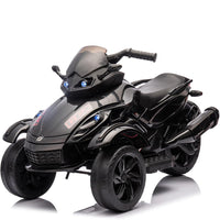Garvee 12V Dual Motor Kids Electric Ride-On Car & 3-Wheeler ATV – 4 MPH, Treaded Tires, LED Lights & Music, 66 lbs Capacity, Outdoor Battery Powered Vehicle for Boys & Girls Ages 3-8 – Black