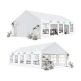 Garvee 16 x 32 FT Outdoor Party Tent Canopy Wedding Patio Camping Gazebo Shelter Pavilion Cater Wedding BBQ Events Tent w/Removable Sidewalls & 3 Storage Bags, White