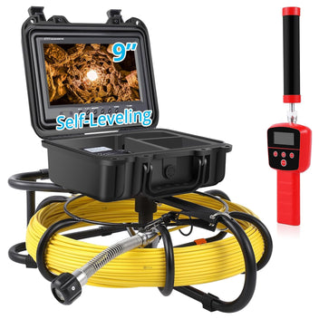 GARVEE 300ft snake camera with 9-inch HD screen and 512Hz locator for plumbing inspections