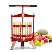3.17 Gal Wood Steel Wine Press with T-Handle,  Kitchen Use
