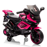 Garvee Kids 6V Ride On Motorcycle with Training Wheels for Toddlers, Rose Red, 30.31" L x 14.96" W x 19.69" H - Rose