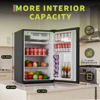 Garvee 4.5 Cu. Ft. Compact Refrigerator Single Door Mini Fridge Adjustable Shelves Dorm Office Kitchen Bedroom Bar Use Energy-Efficient Quiet Operation